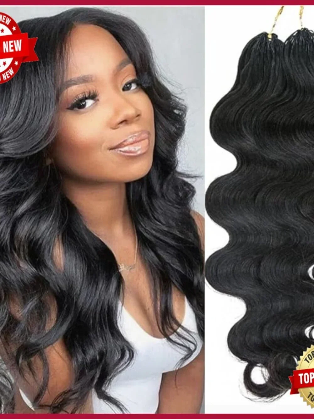 Knotless Pre-Separated Crochet Hair Extensions Body Wave 18 Inch